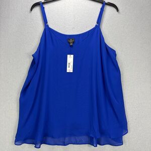 NWT Worthington Top Women's 2X Plus Royal Blue Camisole Lightweight Flowy